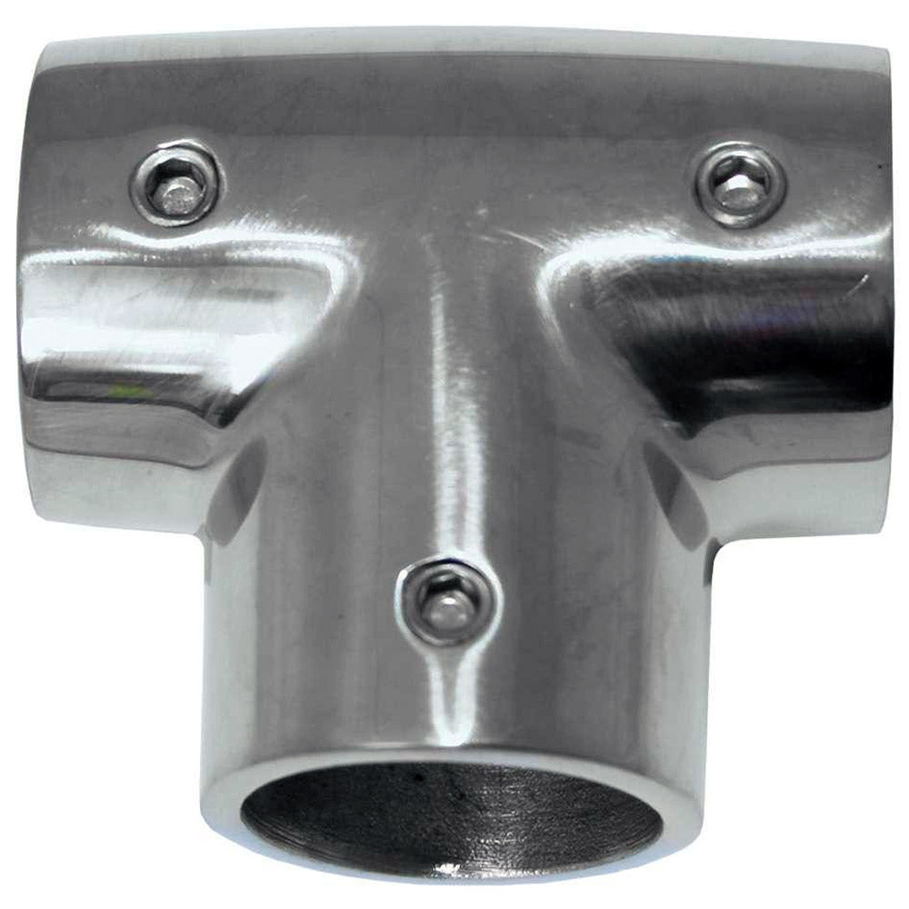 Whitecap 1" O.D. 90 Degree SS Tee Rail Fitting [6143C]