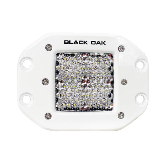 Black Oak 2" Marine Flush Mount LED Pod Light - Diffused Optics - White Housing - Pro Series 3.0 [2DM-FPOD10CR]